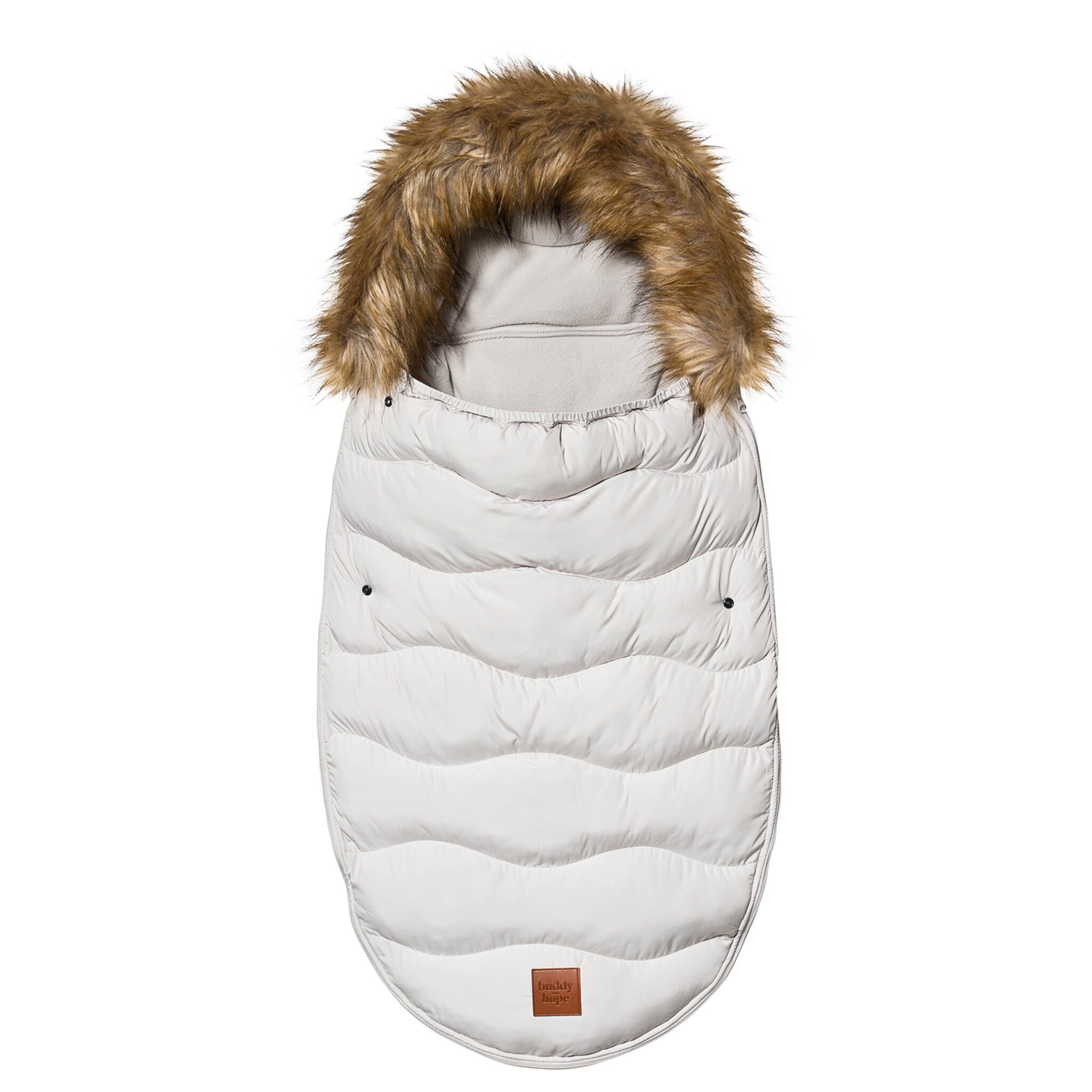 Footmuff W Fake Fur Solid Grey, ONESIZE
