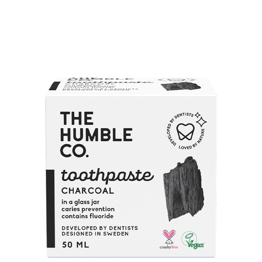 Humble Natural Tandkräm- Charcoal, 50 ml, i glasburk.