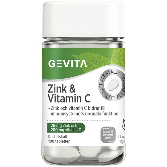 Gevita Zink & C-vitamin 100 tabletter