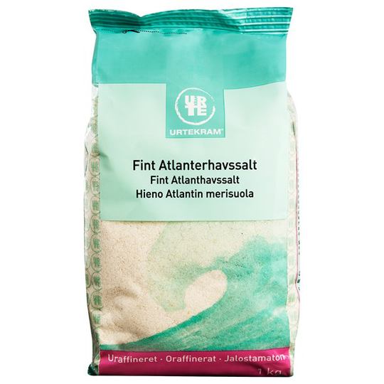 Urtekram Food Fint Atlanthavssalt Oraffinerat, 1 kg