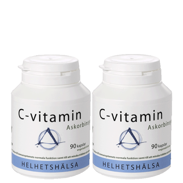 2 x C-vitamin askorbinsyra, 90 kapslar