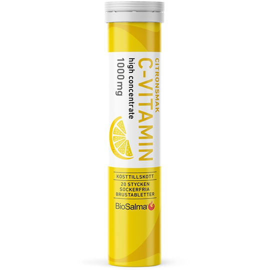 BioSalma C-vitamin 1000 mg Citron 20 brustabletter