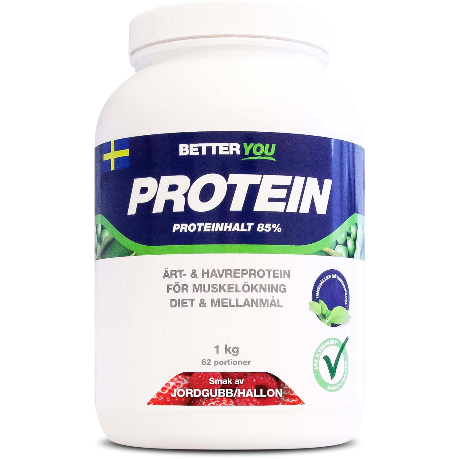 Better You Ärt och havreprotein Jordgubb Hallon 1000 ml