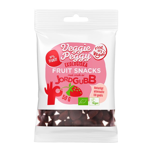 Veggie Peggy Ekologiska Fruit Snacks Jordgubb, 50 g