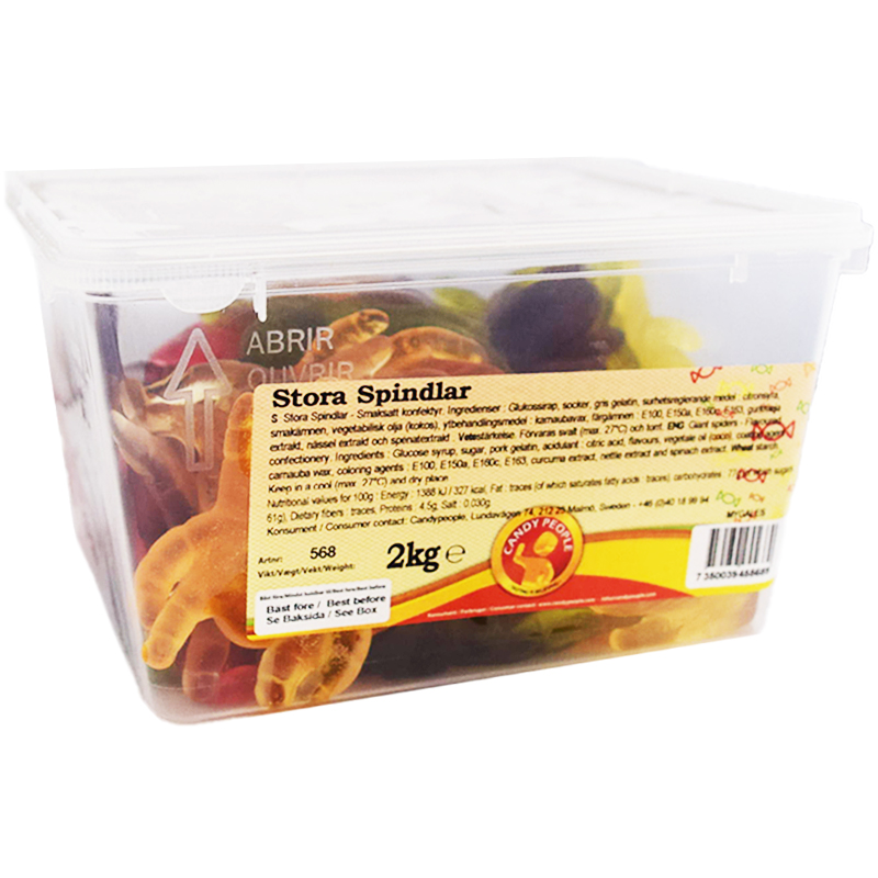 Hel Låda Godisspindlar 2kg - 62% rabatt