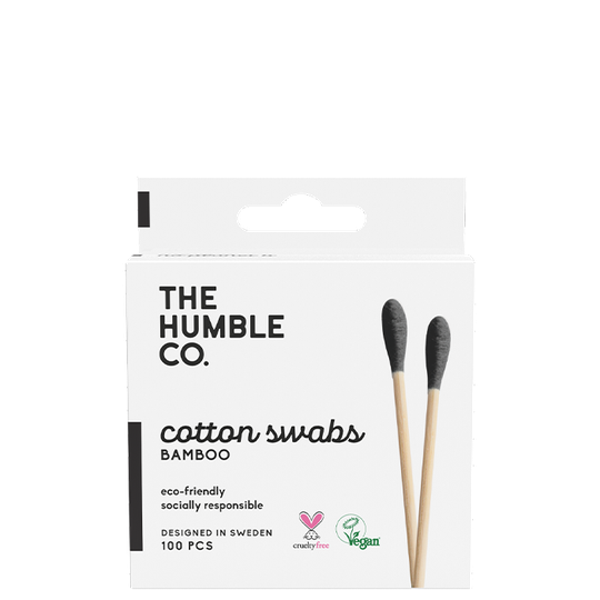 Humble Natural - Bomullspinnar Svart 100 st