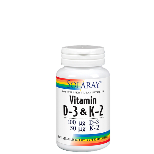 Vitamin D3 & K2 100 mcg, 60 kapslar