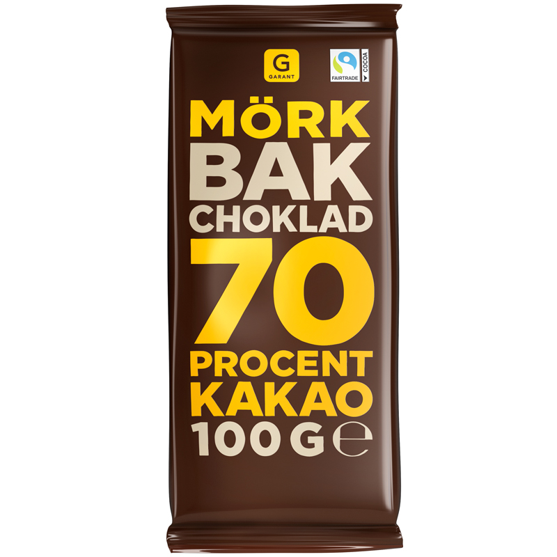 Bakchoklad 70% Mörk - 19% rabatt