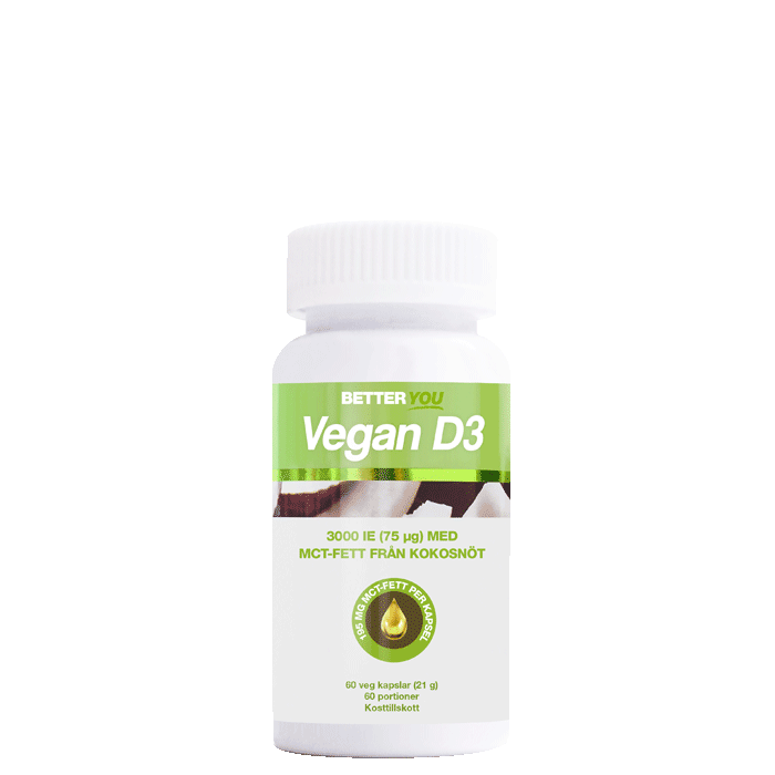 Vegan D3 3000IE + MCT-fett, 60 kapslar