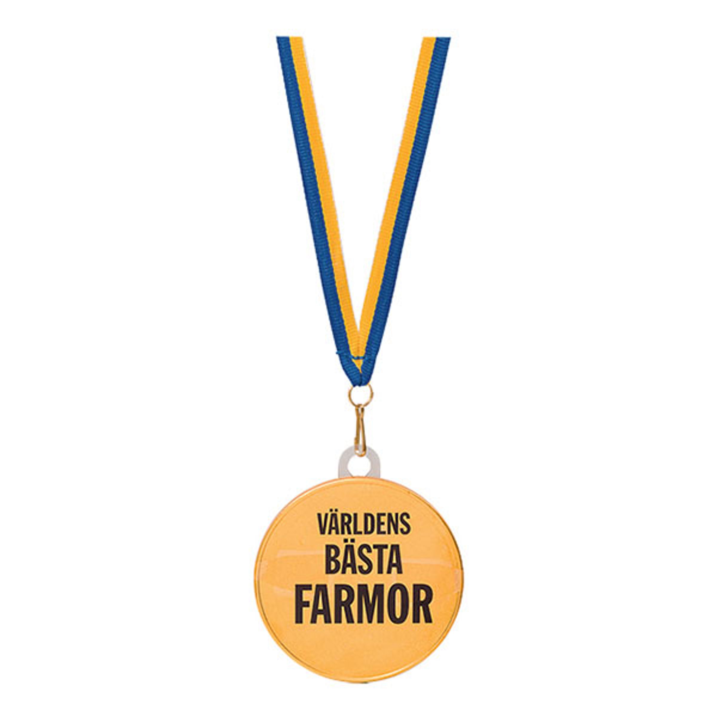 Chokladmedalj med Text - Världens Bästa Farmor