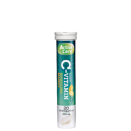 Active Care C-vitamin, Spirulina Mango, 20 Brustabletter