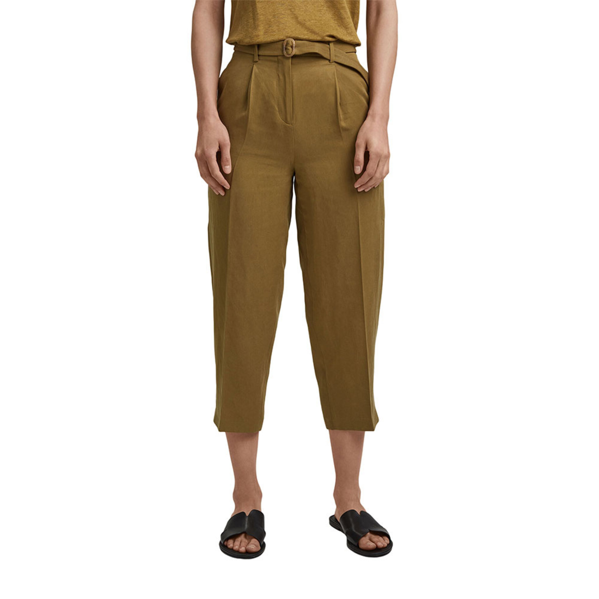 Culotte byxa med hög midja och skärp
