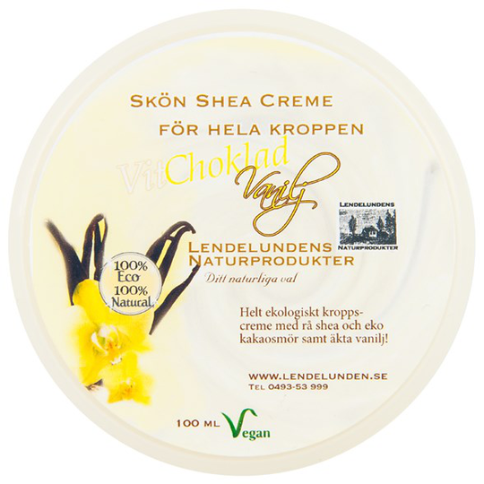 Lendelunden Sheasmör Vit choklad & Vanilj, 100 ml