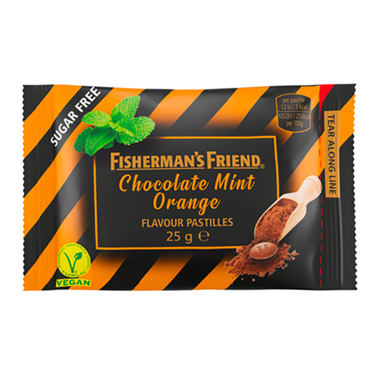 Fishermans Friend Sockerfri Choco Mint Orange - 25 gram