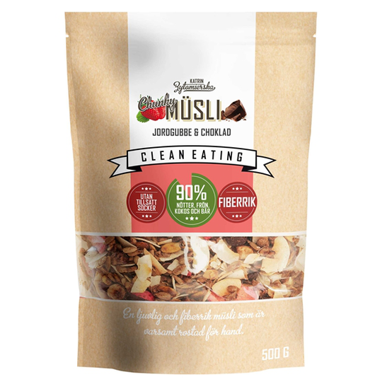 Clean Eating Müsli Chunky Jordgubbe & Choklad 500 g