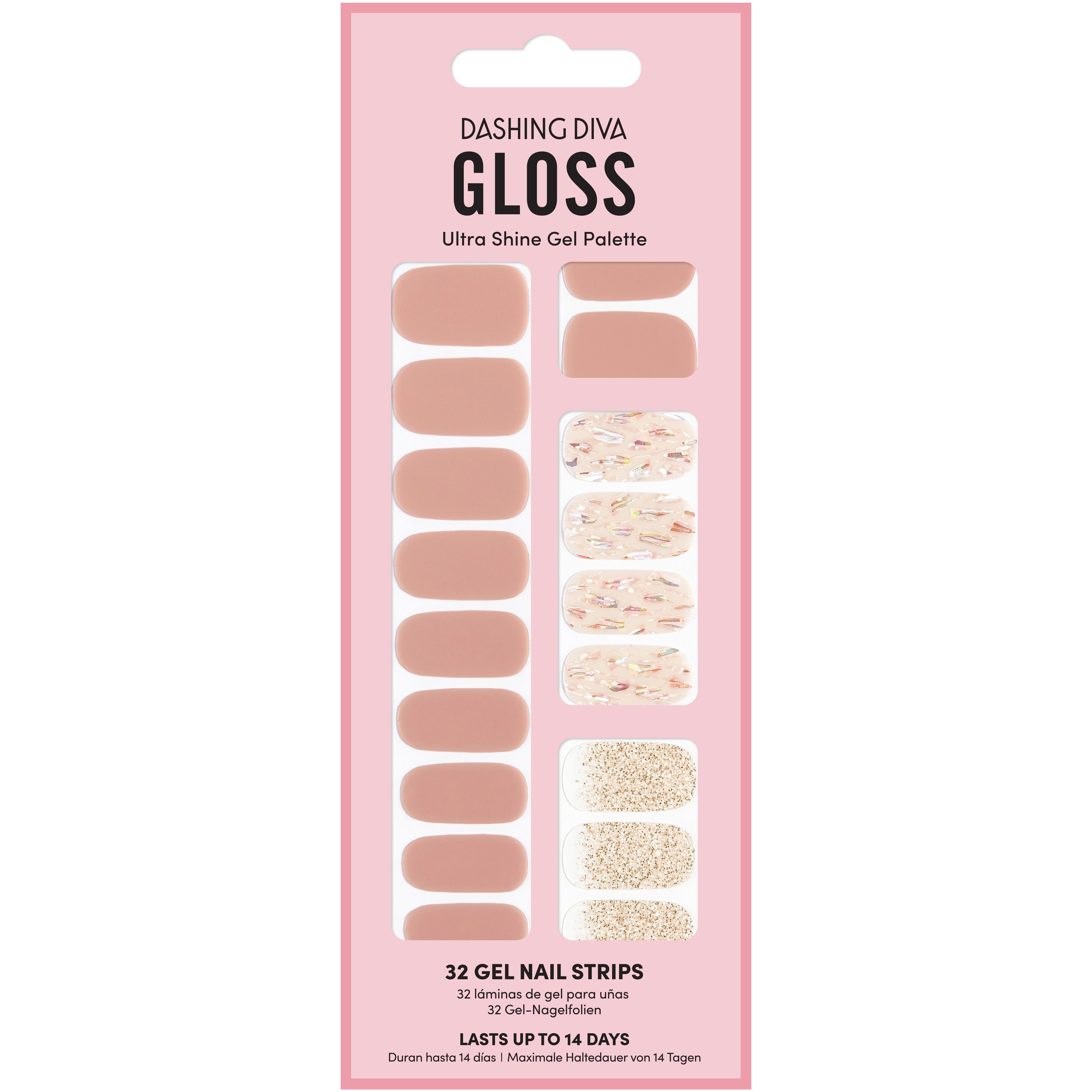 Dashing Diva Gloss Palette Gel Nail Strips Shyly Blushing