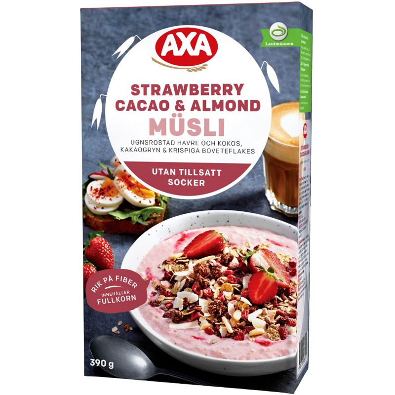 Müsli "Strawberry, Cacao, Almond" 390g - 61% rabatt