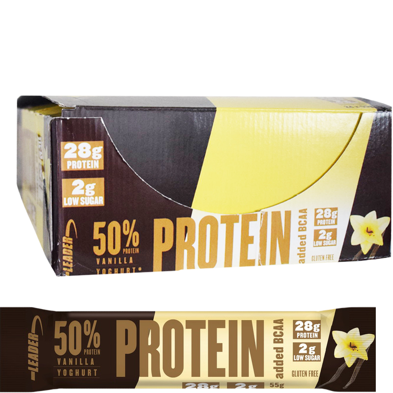 Hel Låda Proteinbars "Vanilla & Yoghurt" 24 x 55g - 70% rabatt