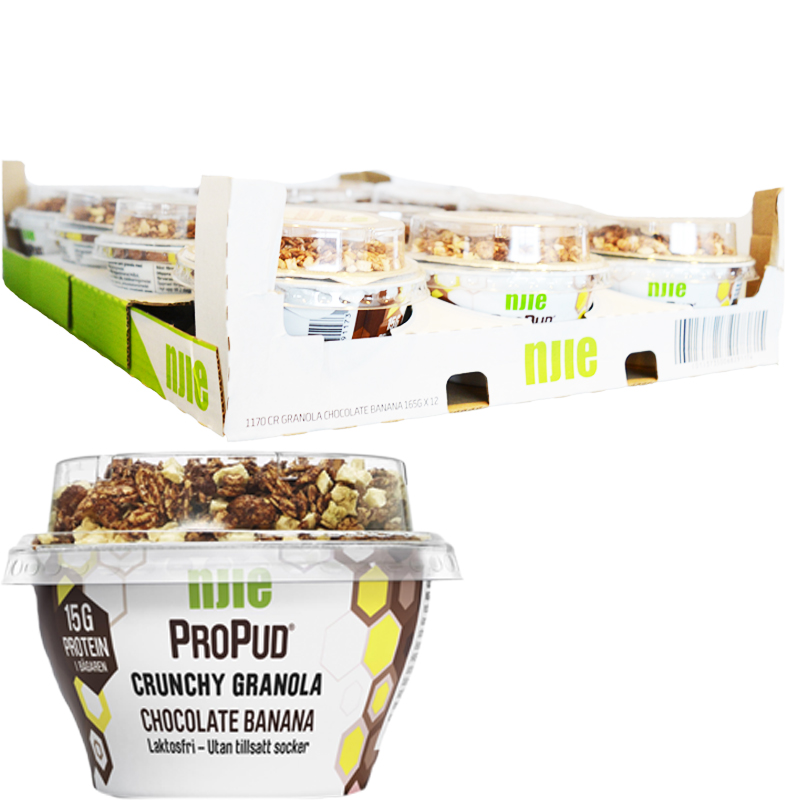 Hel Låda Proteinpudding Choklad & Banan 12 x 165g - 41% rabatt