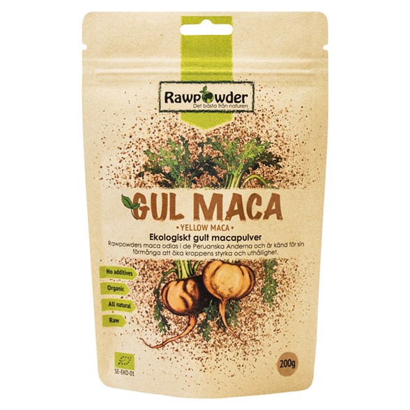 Rawpowder Ekologiskt Macapulver Gult, 200 g