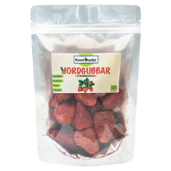 Rawpowder Ekologiska Jordgubbar Hela Frystorkade, 50 g