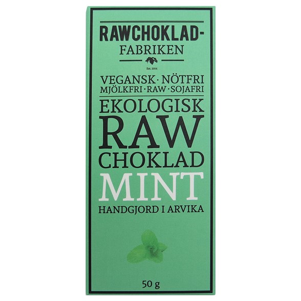 Rawchokladfabriken Ekologisk Rawchoklad Mint 73%, 50 g