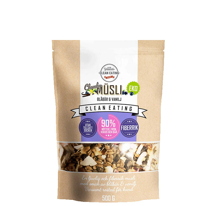 Ekologisk Müsli Chunky Blåbär & Vanilj, 500 g
