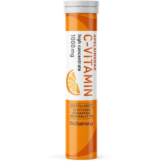 BioSalma C-vitamin 1000 mg Apelsin 20 brustabletter