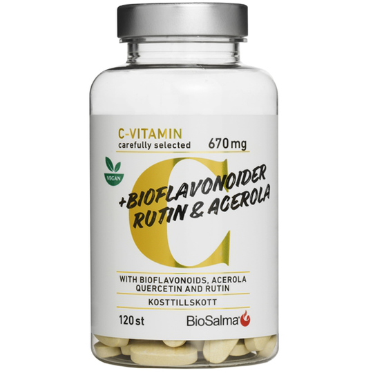 BioSalma C-vitamin 670 mg bioflavonoider 120 kapslar