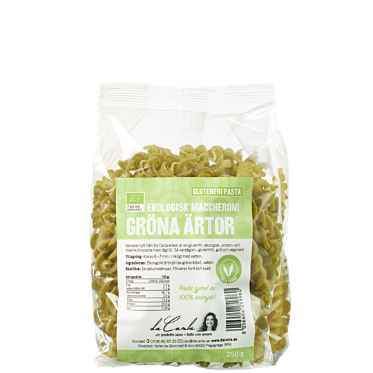 Gröna Ärtor Ekologisk Fusilli, 250 g