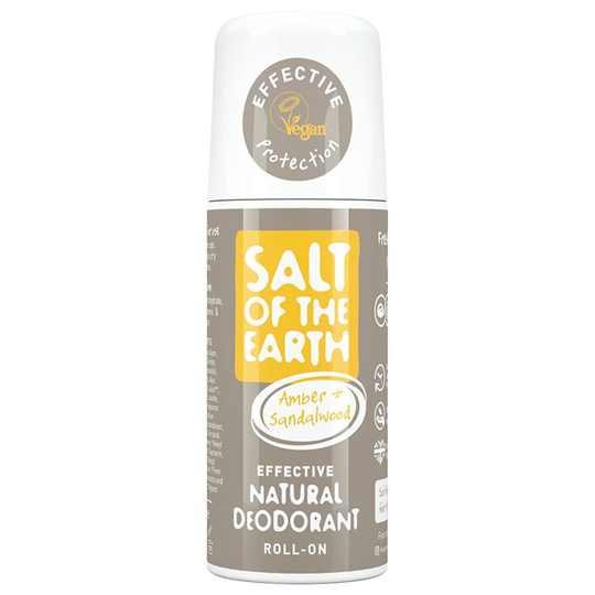 Salt of the Earth Amber & Sandalwood Natural Roll-On Deodorant, 75 ml
