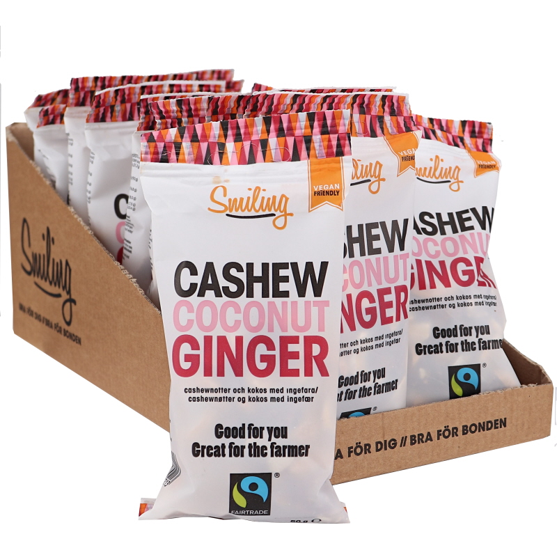 Eko Cashew & Kokos med Ingefära 20-pack - 27% rabatt