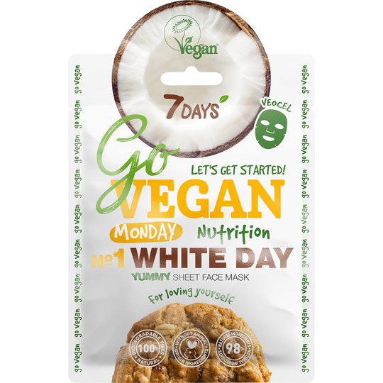 7DAYS Beauty GO VEGAN Face mask WHITE DAY Monday 25 g