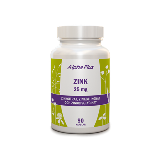 Alpha Plus Zink 25 mg 90 kapslar