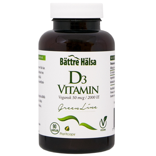 Bättre Hälsa D3 2000 Vegan Green Line 90 kapslar