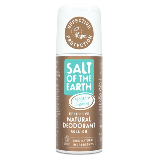 Salt of the Earth Ginger & Jasmine Natural Roll-On Deodorant, 75 ml