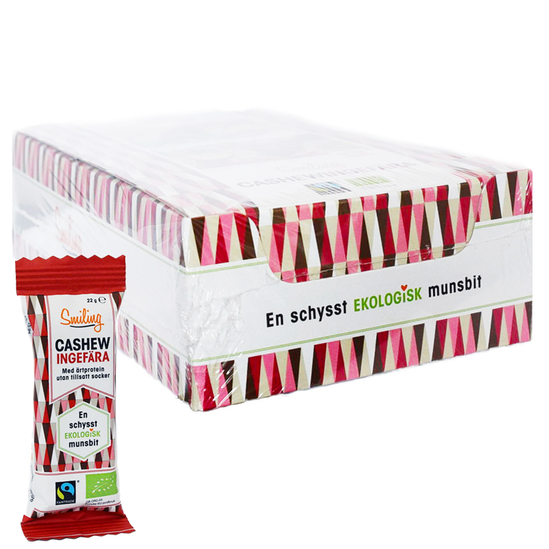 Hel Låda Cashew- & Ingefära-bar - 84% rabatt
