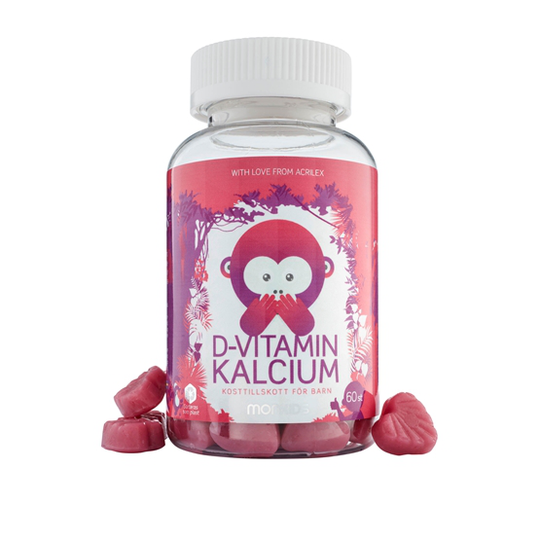 Monkids D-vitamin + Kalcium 60 tuggtabletter