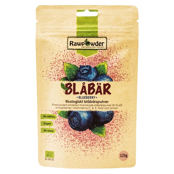 Rawpowder Ekologiskt Blåbärspulver, 125 g