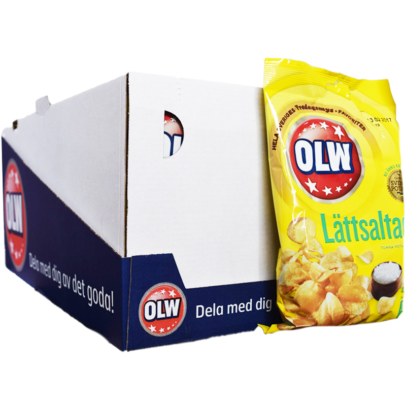 Hel Låda Chips Lättsaltade 20 x 40g - 50% rabatt