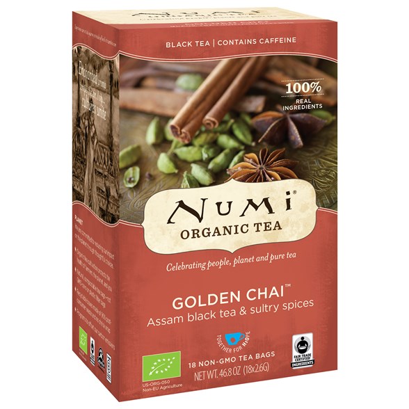 Numi Organic Tea Golden Chai, 18 påsar