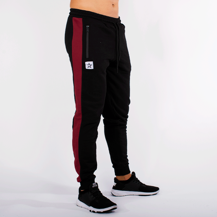 Star Gym Joggers, Black/Maroon