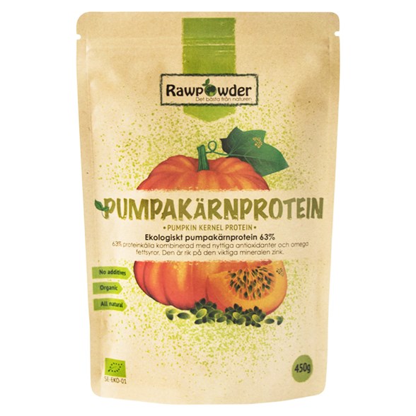 Rawpowder Ekologiskt Pumpakärnprotein 63%, 450 g