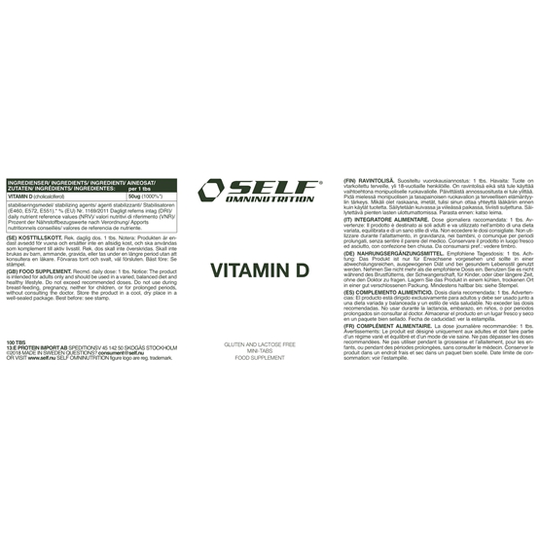 Self Omninutrition Vitamin D 100 st