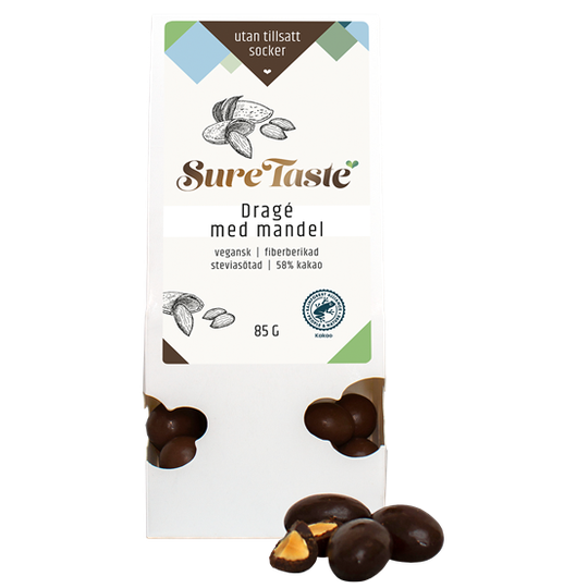 Sure Taste Drage Mörk Choklad Mandel 85 g