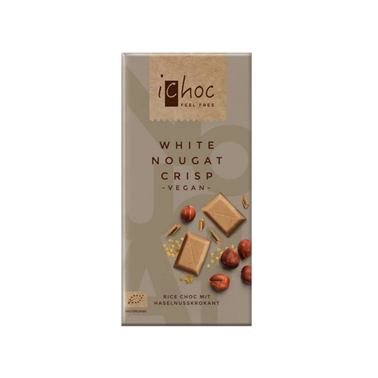iChoc Rischoklad White Nougat Crisp 80 g