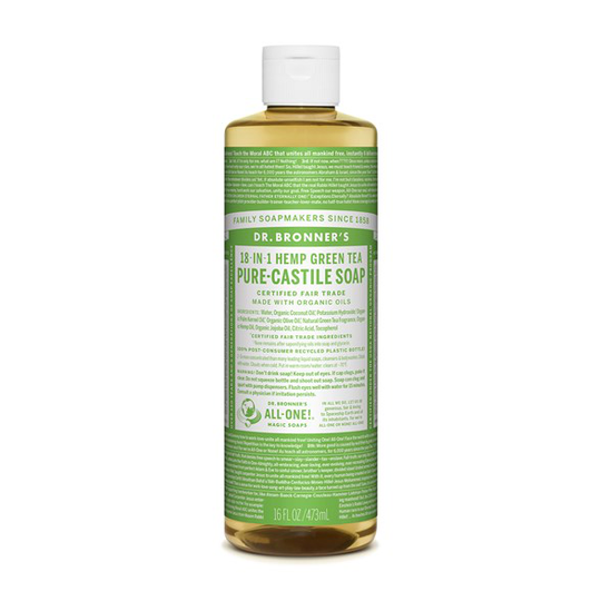 Dr. Bronner’s Organic Pure-Castile Liquid Soap Green Tea 473 ml