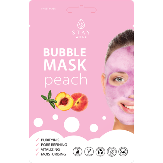STAY Well Vegan O2 Purifying Bubble Mask Peach 20 g