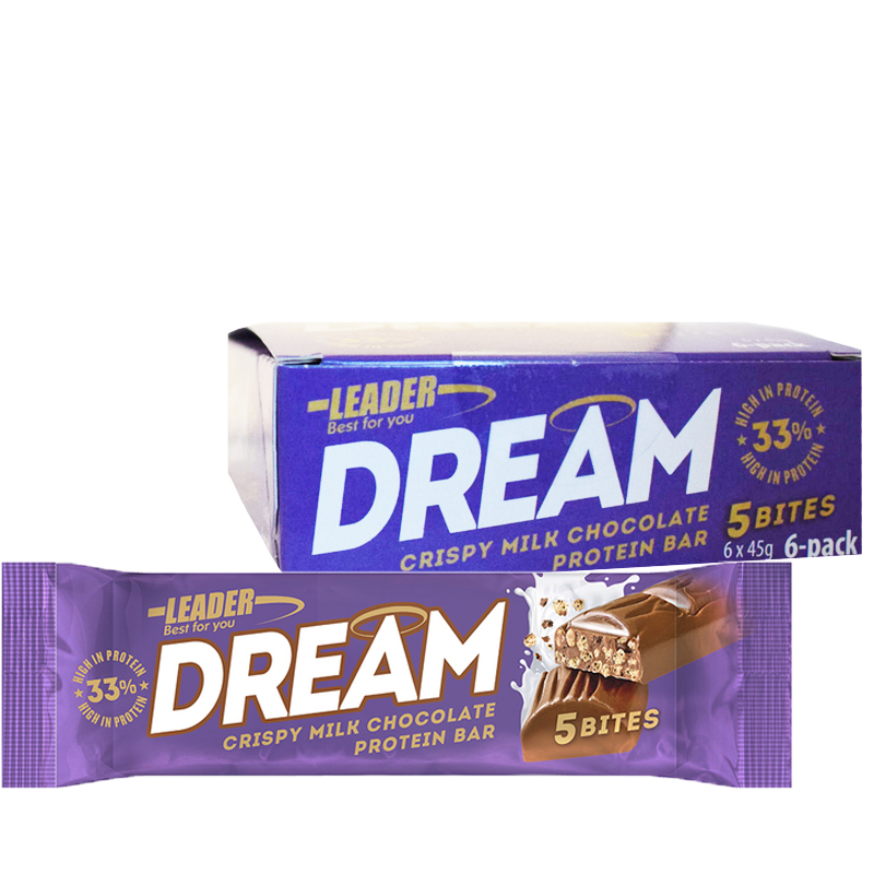 Hel Låda Proteinbars "Crispy Milk Chocolate" 6 x 45g - 20% rabatt