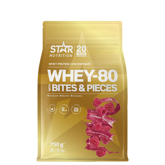 Whey-80, 750 g, Raspberry with raspberry pieces